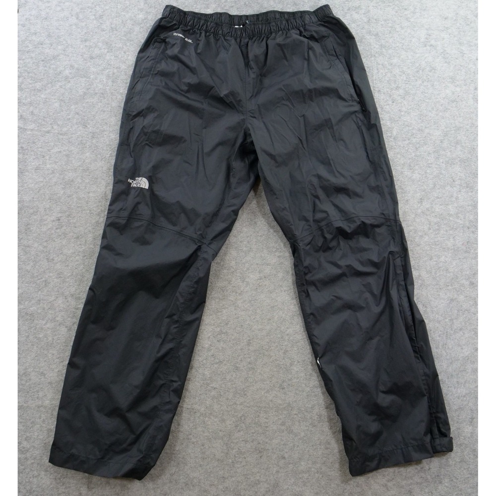 The North Face Rain Pants Mens XXL 2XL Black HyVent Windbreak Waterproof Hiking